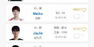 【大发体育】iG全神班Rank分数：Rookie、Jiejie均为千分王者，双人组仍为钻石，大发助力你的致富之路！