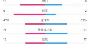 【大发体育】亚泰3-2国安全场数据：亚泰射门、射正占优，控球率47%-53%，大发助力你的致富之路！