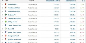 【大发体育】中超球队身价榜：上海海港1783万欧居首 山东泰山、上海申花前三，大发助力你的致富之路！