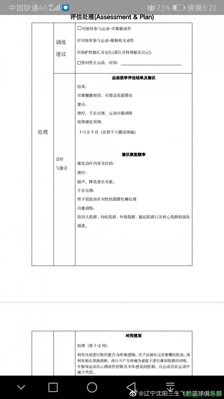 辽宁官方：郭艾伦正按计划进行康复 康复预计需要半个月至一个月